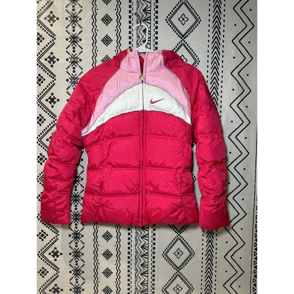 Girls Pink/Gray Vintage Nike Reversible Jacket size Large (14)